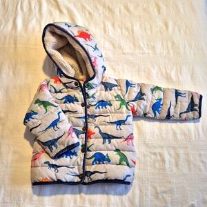 Baby Boden size 2-3 years Dinosaur sherpa lined jacket, play condition